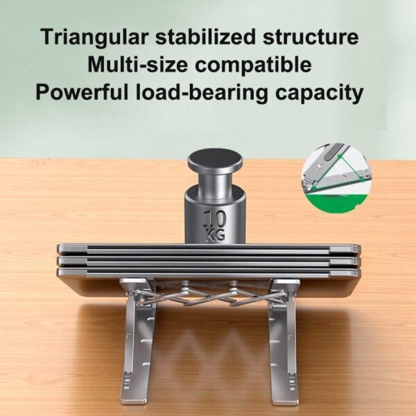 ADJUSTABLE & PORTABLE ALUMINIUM LAPTOP STAND - Image 3