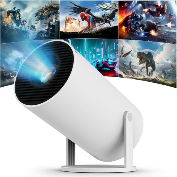 Andriod 5G Wifi Projector Home 4K Support With 4000Lm,1080P Smartphone Full Hd Portable Builtin Youtube Other Apps Auto Keystone 200″ Screen Compatible 4K Tv Stick (M9),White